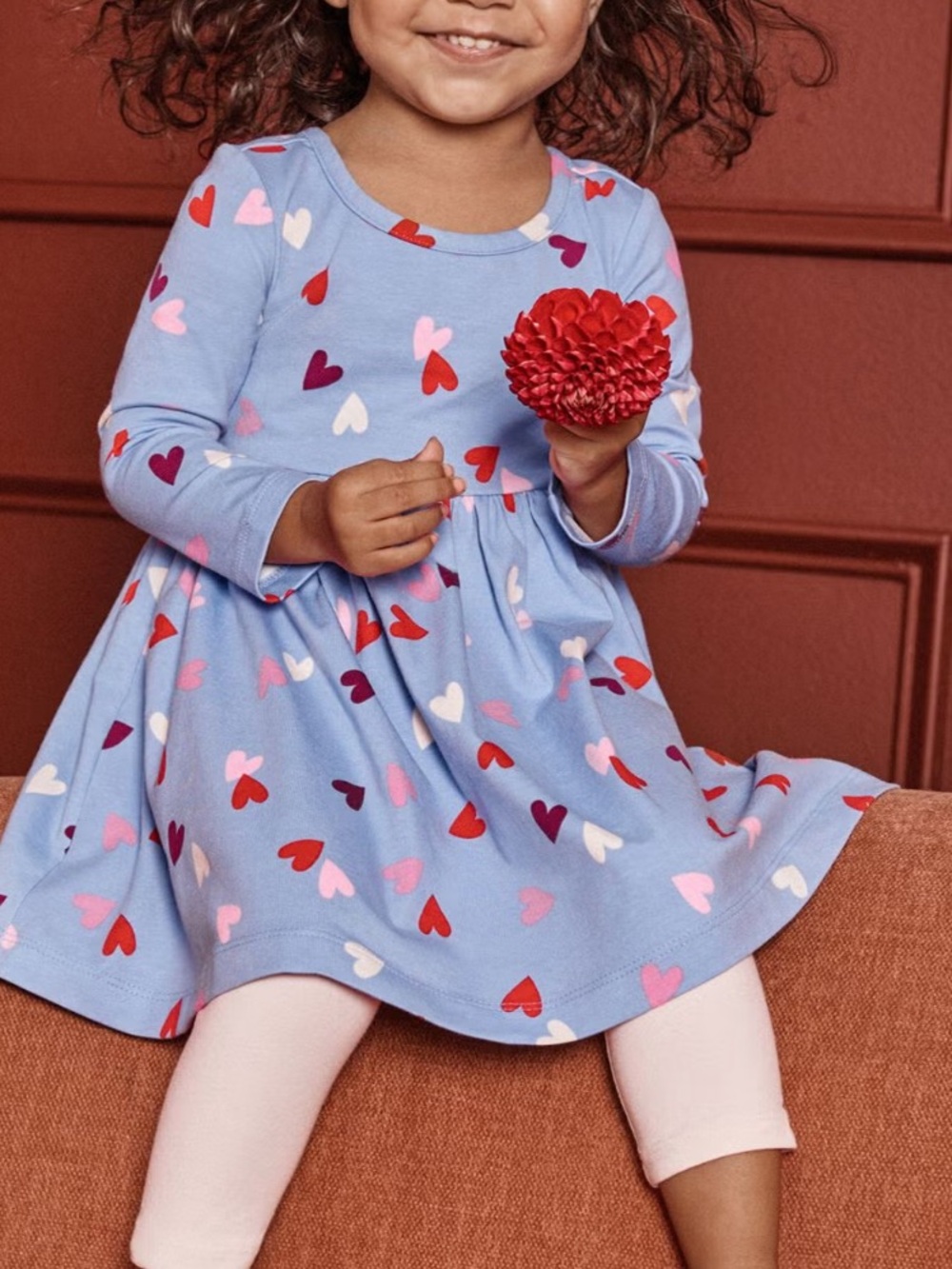 Hanna Andersson Cotton Festive Heart Skater Dress. 4T